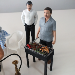 Dayılar piknikte 4 lü tam set 1.18 ölçekli