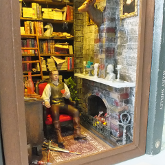 Vampirle görüşme Book Nook Reçine figürlü