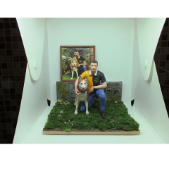 Fotoğraftan Kişiye Özel Diorama Köpek ve Adam