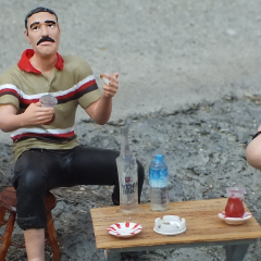 Kamyoncu Dayılar piknikte 3 lü Reçine Figür seti -1.18 Ölçekli