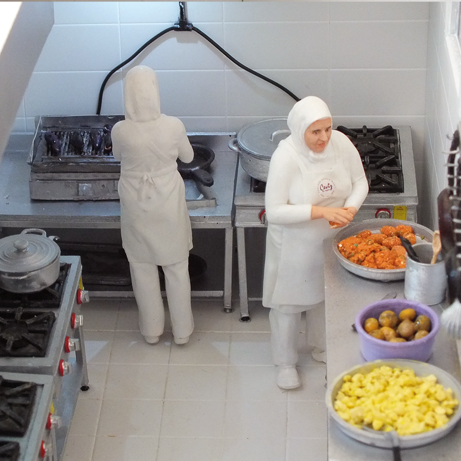 Fotoğraftan Restoran Minyatür Diorama 1.15 Ölçekli