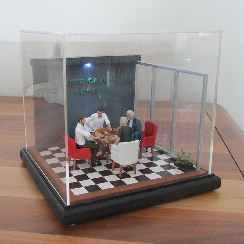 Minyatür Okey Masa Diorama 1.20 Ölçek