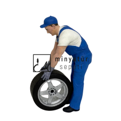 1.18 ölçekli Diecast Tamirci-Tekerlek iten -3d Reçine figür