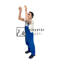 1.18 ölçekli Diecast Bıyıklı Tamirci-3d Reçine figür
