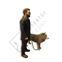 Fotoğraftan Kişiye Özel Erkek ve Kurt Figürü – Özel Tasarım Reçine Biblo