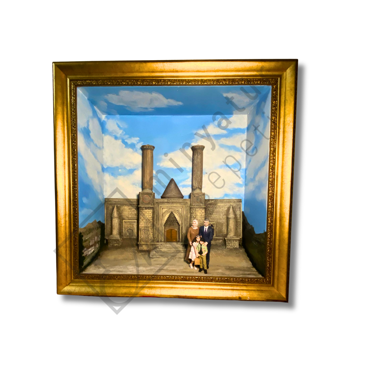 Çifte Minareli Medrese Temalı 3D Rölyef Tablo