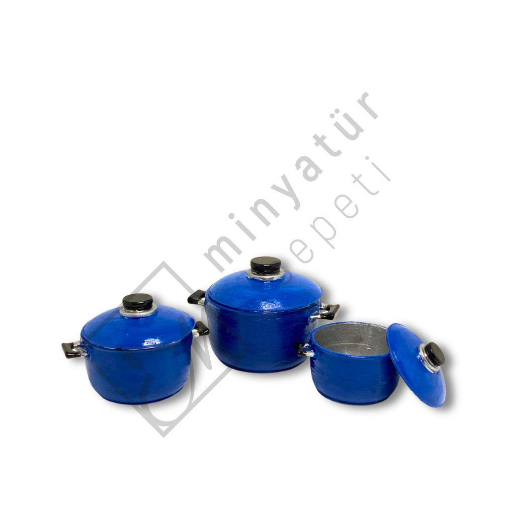 Minyatür Tencere Seti – Reçine Baskı 1.12 ölçek