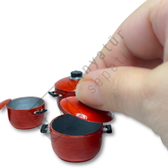 Minyatür Tencere Seti – Reçine Baskı 1.12 ölçek