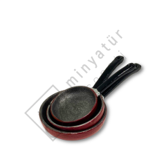 Minyatür 3’lü Tava Seti 1.12 ölçek