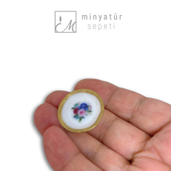 Minyatür Desenli Tabak Seti (5li paket) 2.7 cm - Mavi