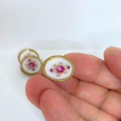 Minyatür Desenli Tabak Seti (5li paket) 2 cm - Pembe