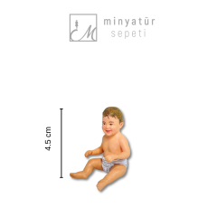 Minyatür Leğende Yıkanan Bebek Figürü Seti (3 Parça)