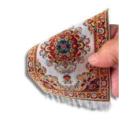 Minyatür Halı - El Dokuması Halı Krem Karışık renkli