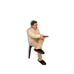 Oturur Pozda Erkek Figürü